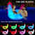 Junbig Inflatable Pool Floats with Lights, 63" Chicken Pool Floaties with Solar RGB Color Changing, Large Animal Pool Floats for Adult with 2 Handles, Swimming Pool Floaty for Party Beach Water