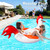 Junbig Inflatable Pool Floats with Lights, 63" Chicken Pool Floaties with Solar RGB Color Changing, Large Animal Pool Floats for Adult with 2 Handles, Swimming Pool Floaty for Party Beach Water