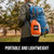 GORILLA GRIP Durable Camping Hammock with Heavy Duty Tree Straps, Portable Hammocks for Outside, Easy to Use Travel Swing Chair, Outdoor Camper Hiker Essentials, Backpacking Gear Gifts, Single, Orange