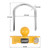 LCGP Yellow Trailer Hitch Lock with Combination Lock, Fits 1-7/8,2 and 2-5/16 Inch Couplers,Adjustable Storage Security, Heavy-Duty Steel