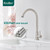 KroBer Cold Water Faucet Only – Brushed Nickel Stainless Steel Single Hole Faucets High Arc Utility Sink Faucet for Laundry, Outdoor, 3/4'' Thread End Garden Hose Adapter