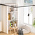 SIKAIQI Stretchable 304 Stainless L Shaped Bathroom Bathtub Corner Shower Curtain Rod Rack (Black 24"-69" x 24"-85", Maximum size 114''), Drill Free Install, for Bathroom,Clothing Store,Private space