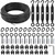 hannger String Light Hanging Kit, All-Black Globe String Lights Suspension Kit w/ 164FT PVC Coated Steel Cable & Enough Accessories, Guide Wire for Outdoor String Lights, Patio Lights, Camping Light