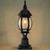 LUTEC Solar Post Light With Pier Mount Base, Dusk to Dawn Aluminium Lamp, Exterior Black Solar Powered Fence Waterproof for Outside