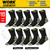 SOXCO WORK Socks for Men Crew Length Black Socks 10 Pairs, UK 3-5