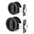 Dontay Pocket Door Color Coded Indicators Lock,Privacy (Bed/Bath) Handles Latch, 2-3/8" Backset, Hardware for 1 3/8″ to 2 3/16″ Thickness Door(Excluding Edge Pull, Matte Black, Round - 2 Pack)