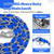 LUFFWELL Metal Chain Dog Leash Chew Proof for Dogs, Blue, 3.5mm, 6FT