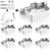Hicarer 6 Sets Gutter Downspout Straps 2x3 and Downspout Wall Bracket, Gutter Straps Extension Adapter White Aluminum Alloy Brackets Holder Attach Exterior Wall