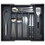 Bamboo Kitchen Drawer Organizer Tray Black Expandable Spoon Silverware Organizer Large Utensil Holder Drawers Divider Adjustable Cutlery Flatware Organizers for Drawer Wood Utensil Silverware Tray