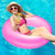 Gemscream 2 Pcs Jumbo Inflatable Pool Float 47.24 Inches Swimming Ring Pool Floats White Inflatable Float Tube for Adult Summer Vacation Beach River Bachelorette Wedding Party Supplies (Rose Red)