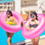 Gemscream 2 Pcs Jumbo Inflatable Pool Float 47.24 Inches Swimming Ring Pool Floats White Inflatable Float Tube for Adult Summer Vacation Beach River Bachelorette Wedding Party Supplies (Rose Red)