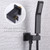 Wall Union with Hand Shower Holder, Angle Simple Brass Wall Mounted Supply Elbow with Adjustable Shower Wand Bracket Matte Black