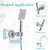 3PCS Adjustable Shower Head Holder Wall Mount, UOIXPUHUO No Drill Removable Handheld Shower Head Holder with Vacuum Suction Cup, Waterproof Shower Wand holder for Bathroom, Silver