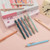 Linbsunne Gel Pens Black Ink Pens for Office 0.5mm Fine Point Pen Smooth Writing Retractable (Metal gold clip-10 pcs)