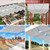SunnyRoyal 4'x12' Retractable Pergola Shade Cover Wave Sun Shade Sail Replacement Canopy Cover with Hardware for Outdoor Patio Porch Yard Garden (Light Grey)
