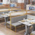 Countertop Low Fence Divide,Restaurant Decorative Partitions Grille,Dividers for Dining Areas,Gold Stainless Steels Frame Tempered Glass Panel(31.5 * 11.8IN)