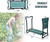 OFFICEJOY 2-in-1 Garden Kneeler & Seat, Folding Seat w/EVA Foam Kneeling Pad & Removable Tools Pouch, Sturdy Steel Frame, No Assembly, Portable Heavy Duty Garden Stool for Women & Men