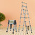 6+7 Step Ladder 6.3FT A-Frame Aluminum Telescoping Ladder Portable Multi-Purpose Folding Ladder Heavy Duty Collapsible Ladder Handrails Safety Lock Compact 330lb Max Load EN131 Safe Standard