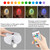 LUXSWAY Battery Operated LED Spotlights Indoor,Accent Lights with Dimmable,12 Color Changing Puck Light with 2 Remote,Closet Light with Rotatable Lighting Head,Stick on Dart Board Lighting