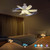 Flarouch 4 in 1 Socket Fan Light with Remote, 18.5 inch Small Ceiling Fans with Dimmable Led Light, Bluetooth Speaker, 3 Colors, 3 RGB Mode, 3 Fan Speeds, Screw in E26 Base for Bedroom Kitchen -White