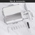Tindbea Toilet Paper Holder with Storage - Stainless Steel Wall Mounted Toilet Paper Holder with Shelf, Flushable Wipes Holer Dispenser, Tampon Storage for Bathroom, Double Tissue Roll Holder, White
