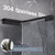 AatrixQuayn Shower Glass Support Bar, Both Sides Available, Frameless Bathroom Glass Clamp L Shape Panel Bracket, No Drill，Fixed Shower Panel to Wall (Black)
