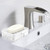 Luxspire Soap Dish Tray, Double Layer Draining Sponge Holder, Detachable Container Box for Bathroom Shower, Kitchen Sink Dish - White Marble
