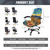 Voxugoniy Office Chair Cover, Sunflower Design Stretchable Computer Chair Cover Waterproof Reusable Backrest Chair Slipcovers Dust-Proof Rotating Chair Protectors for Most Computer Chairs