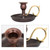 Onart Home - Copper Handmade Candle Holder for Rustic Home Decor with Handle Metal Candle Holders for Pillar Candles Gothic Decor Candlestick Holders (Oxide)