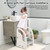 Onasti Toddler Step Stool for Bathroom Sink, Adjustable 2 Step Stop for Kids with Handles, Toilet Stool Potty Training, Plastic Ladder Toddler Helper Stool for Bedroom Kitchen Counter Grey White