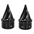 Lynlane 1 Pair Twisted Front Wheel Axle Nut Covers Conical Axle Nut Caps Compatiable for Harley Touring Softail, Sportster, Dyna Street Glide Road King Road Glide Electra Glide 2008 Up (Black)