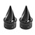 Lynlane 1 Pair Twisted Front Wheel Axle Nut Covers Conical Axle Nut Caps Compatiable for Harley Touring Softail, Sportster, Dyna Street Glide Road King Road Glide Electra Glide 2008 Up (Black)