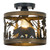 MLGB Rustic Deer & Bear Semi-Flush Mount Ceiling Light, Farmhouse Lodge Cabin Metal Fixture for Living Room, Bedroom, Hallway or Entryway, 9.5" E26 Base (Bulb Not Included)