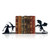 Lord Decorative Bookends - Epic Fantasy Dragon & Wizard, The Rings Book Ends for Home Library & Office Decor, Fantasy Inspired by Lord Dragon Bookends, Unique Lord Gift for Fans (Matte Black, Large)