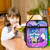 WOEMOZAP Galaxy Fox Insulated Lunch Box,Kawaii Fox Drinking Boba Bubble Tea Kids Lunch Bags For Girls,Reusable Portable Kids Girls School Lunch Box With Detachable Handle