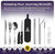 Taplord Portable Travel Silverware Set With Case, Includes 10 Pcs of Travel Utensils With Case, Stainless Steel Flatware Set For Camping, Lightweight (Silver)