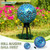 VOREEN Mosaic Glass Gazing Ball, 10" Handmade Reflective Garden Globe, Outdoor Patio Lawn Yard Decor Sphere, Blue & Amber Colorful Design