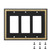 Pearled Frame Decorative Wall Plate Switch Plate Outlet Cover (Triple Decorator, Black & Dark Golden)