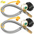 20 inch RV Propane Hose with Gauge 2 Pack-Stainless Steel Braided LP Tank Hose for Standard Two-Stage Regulator 1/4" Male NPT to QCC1 Fittings 350PSI - CSA Certified for Camper Grill