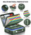 BigPonPon Fireproof Document Box, Hard Case Highly Flame-Resistant Fire Proof Waterproof File Organizer with Lock, Portable Fire Safe for Important Documents & Valuables Storage (Green, ‎15"*11"*5")