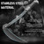 VALHALLA Folding Sickle, Black Sharp Folding Scythe with 2 Sections, Hand Sickle Knife Wooden Handle, Portable Safety Sickle Knife with Sheath