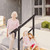 Hand Rails for Outdoor Steps，Stair Handrail & Indoor Stair Railing Kit，Railings for Outdoor Steps for Fence & Outdoor Steps (1, Black-Straight, 4 Step)