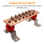 1500A Copper Ground Bar kit,10"x 3.15"x 0.31" Universal Wall Mount Grounding Bus Bar with UL Material 2500V BusBar Insulators