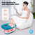 KNQZE Collapsible Foot Spa Bath with Heat & Bubble, Foot Soaking Tub with Timer and Red Light, 16 Rollers & Pumice Stone, Enjoy Warm Water Foot Bath, Gift for Wife and Mom, Blue
