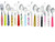 The Original Brink House Eclectic Collection Mix & Match Stainless Steel Cutlery Set with Multicolored Handles / 16 pieces with Metal Stand/Lifestyle utensils for home, apartment, dorm, outdoor The Original Brink House Eclectic Collection Mix & Match Stainless Steel Cutlery Set with Multicolored Handles / 16 pieces with Metal Stand/Lifestyle utensils for home, apartment, dorm, outdoor
