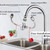 Faucet Mounted Eye Wash Station, 360° Rotation Emergency Eye Wash Unit for Sink Attachment, First Aid Eye Wash Kit with 3 Adapters for Lab Factory Office Home Laundry Room, Continuous Flow