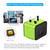 SAUNORCH Travel Adapter Worldwide, Universal International Power Plug Adapter W/2.4A 2xUSB-A and 3.0A 2xType-C Wall Charger, European Travel Plug Adapter for Europe UK EU US CA AU Italy Asia-Green
