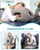 JefDiee Inflatable Travel Pillow, Airplane Neck Pillow Comfortably Supports Head and Chin for Airplanes, Trains, Cars Office Napping on The Tray Table (Grey)