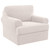 H.VERSAILTEX Stretch Armchair Slipcover 2 Piece T Cushion Chair Covers for Living Room Furniture Cover Suit for Box Cushion, Spandex Jacquard Fabric Small Checks(Armchair-Oversized, Ivory)