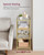 VASAGLE Bookcase, 4-Tier Bookshelf, Slim Shelving Unit for Bedroom, Bathroom, Home Office, Tempered Glass, Steel Frame, Metallic Gold ULGT28G